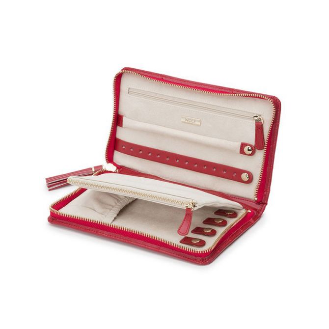 WOLF Caroline Portfolio Jewelry Box, Red 324872 Borsheims