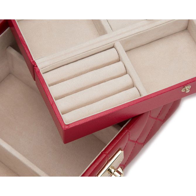 WOLF Caroline Small Jewelry Box, Red