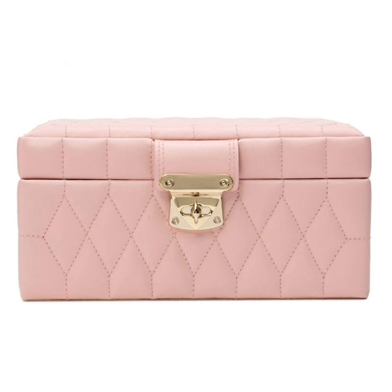 WOLF Caroline Small Jewelry Box, Rose Quartz