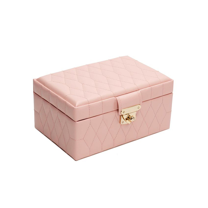 WOLF Caroline Small Jewelry Box, Rose Quartz