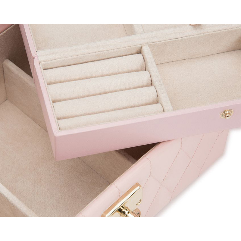 WOLF Caroline Small Jewelry Box, Rose Quartz