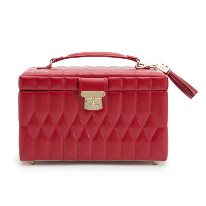 WOLF Caroline Medium Jewelry Box, Red