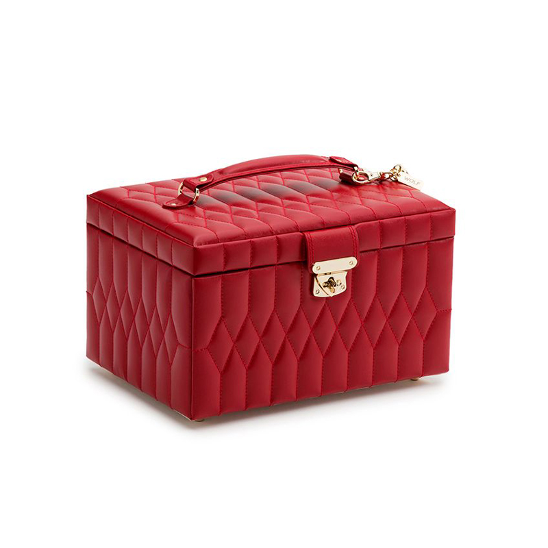 WOLF Caroline Medium Jewelry Box, Red