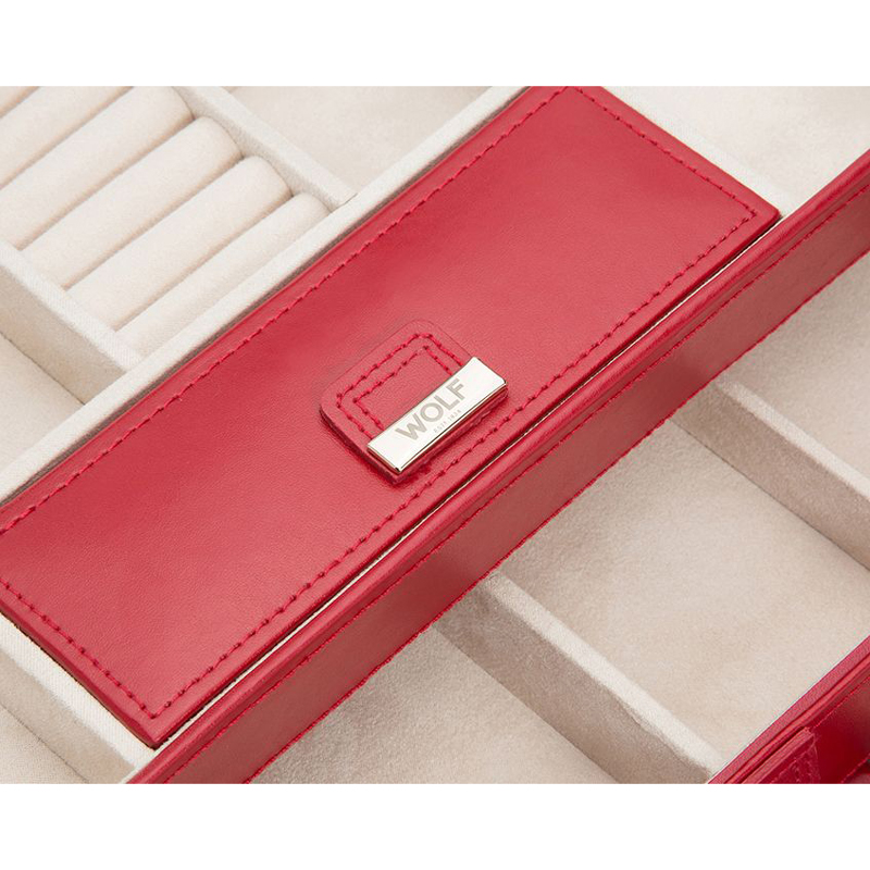WOLF Caroline Medium Jewelry Box, Red