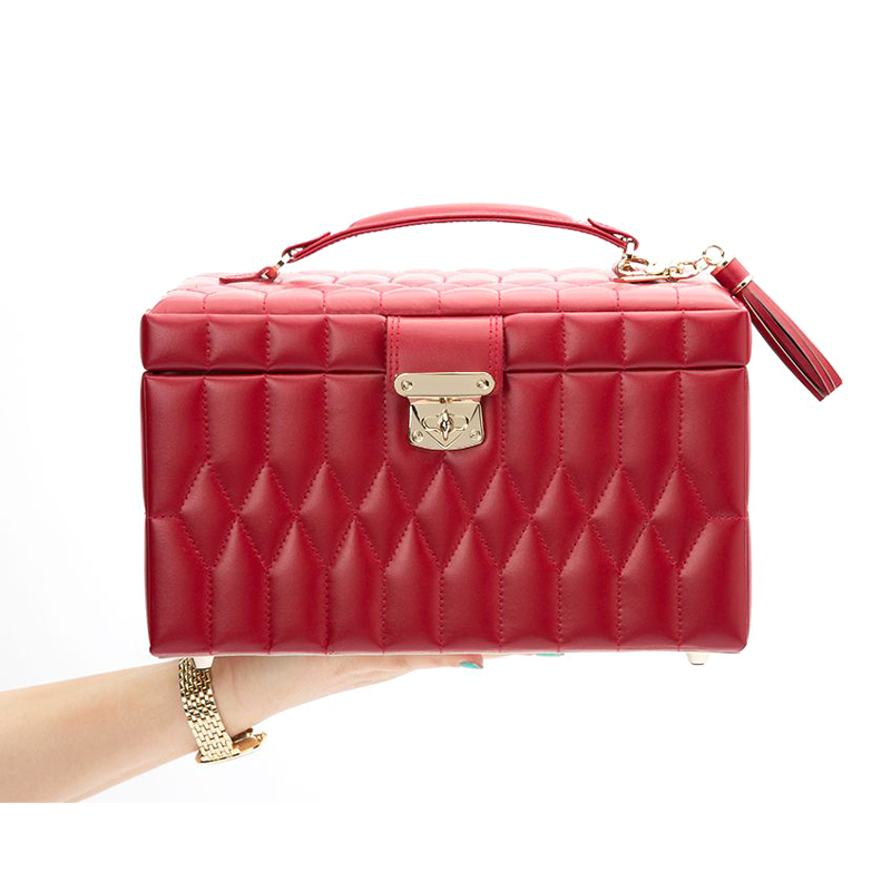 WOLF Caroline Medium Jewelry Box, Red