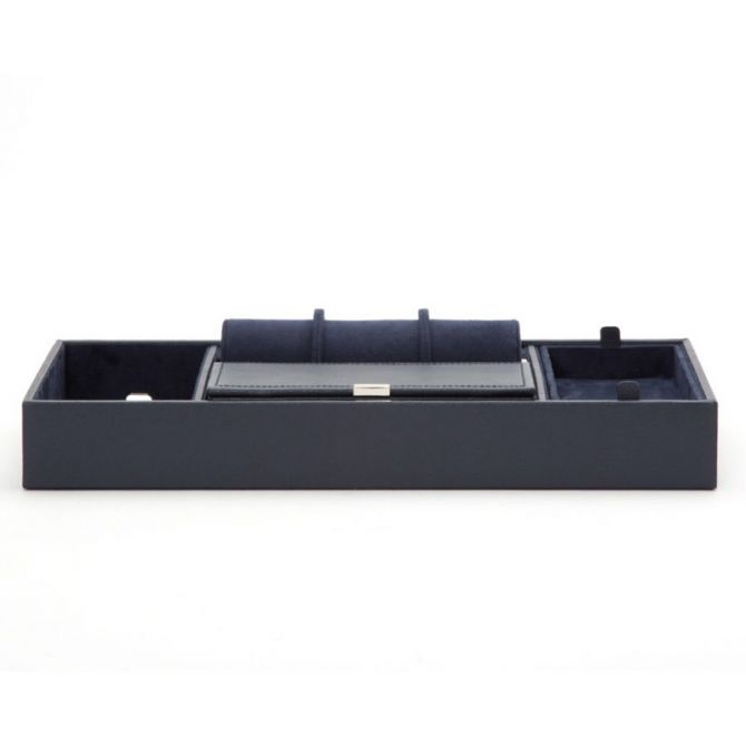 WOLF Howard Valet Tray with Roll, Navy