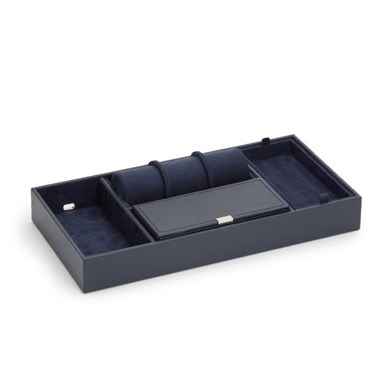 WOLF Howard Valet Tray with Roll, Navy