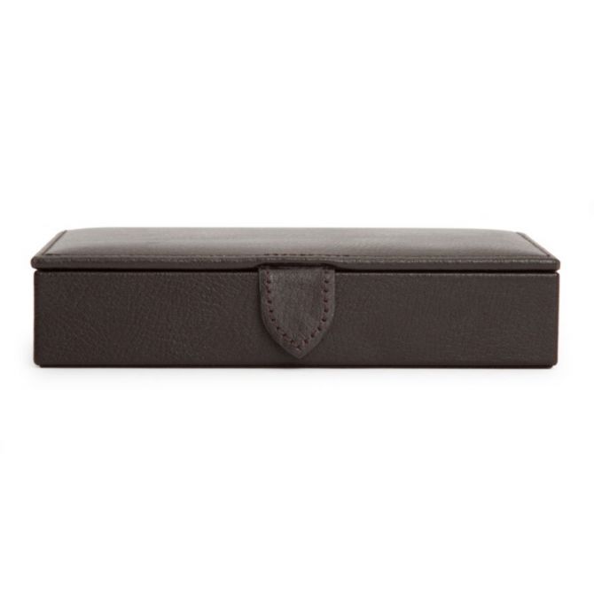 WOLF Blake Cufflink with Tie Bar Box,  Brown Pebble