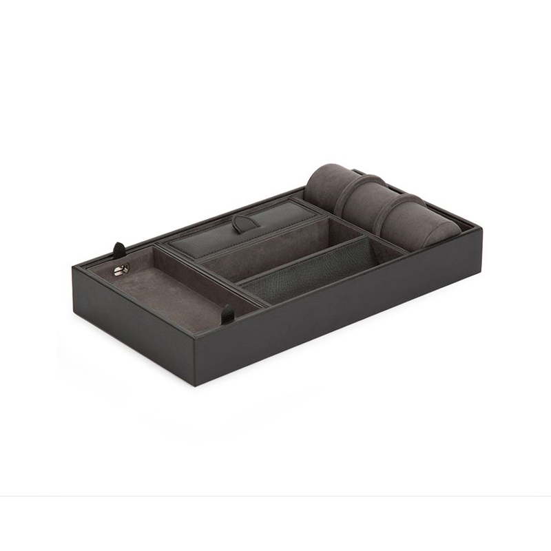 WOLF Blake Valet Tray with Watch Cuff, Black & Grey