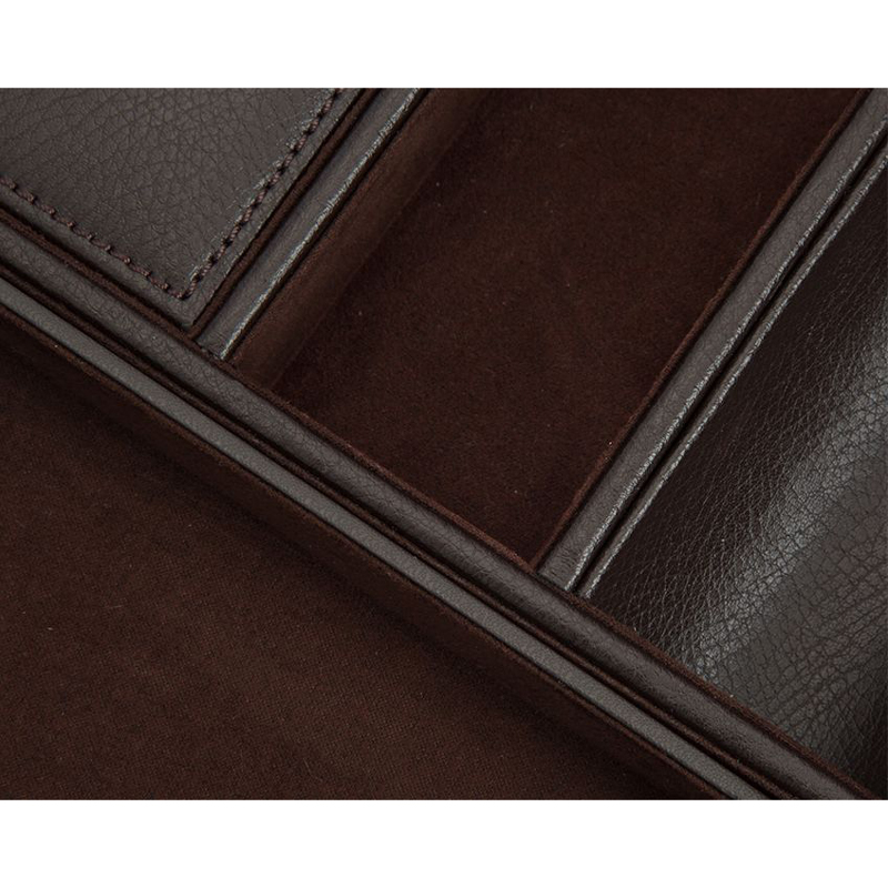 WOLF Blake Valet Tray with Watch Cuff, Brown Pebble