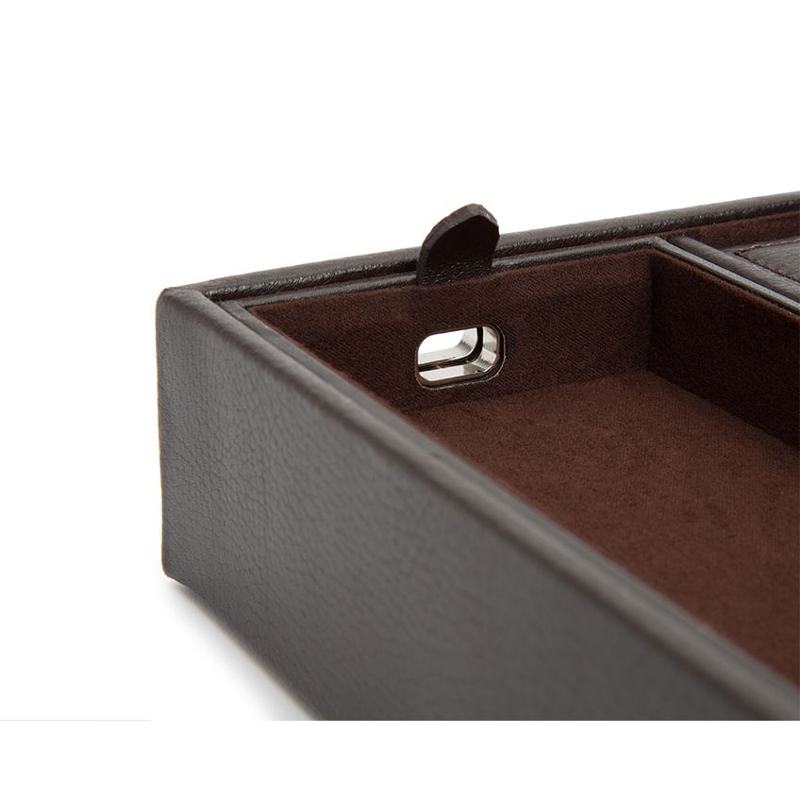 WOLF Blake Valet Tray with Watch Cuff, Brown Pebble