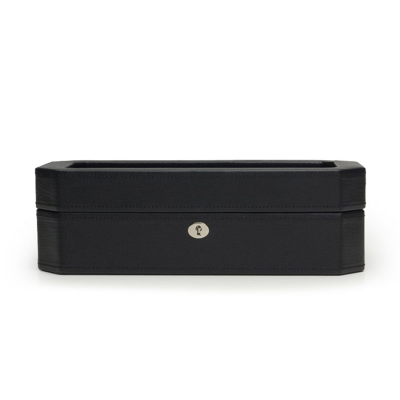 WOLF Windsor 5 Piece Watch Box, Black