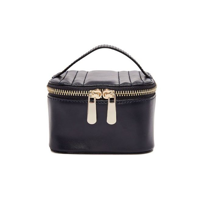 WOLF Maria Zip Jewelry Cube, Navy