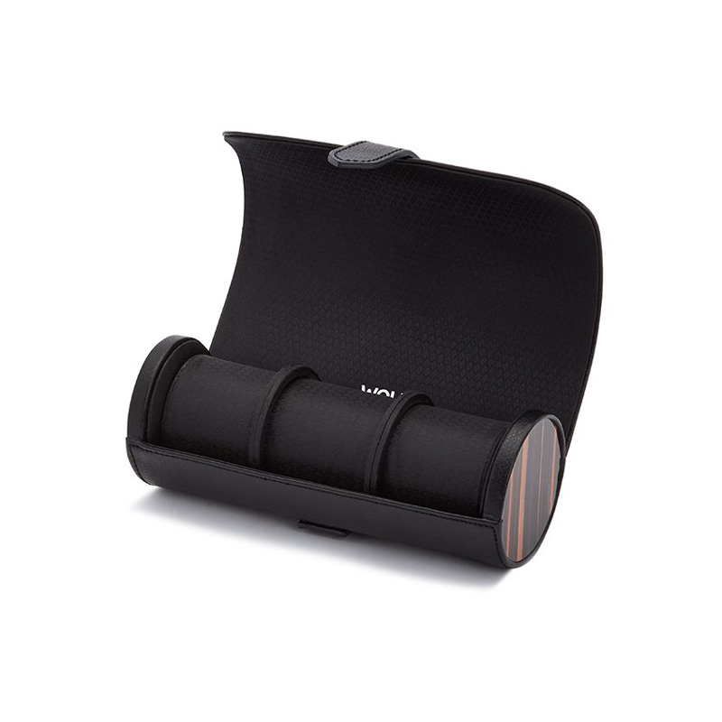 WOLF Roadster Triple Watch Roll, Black