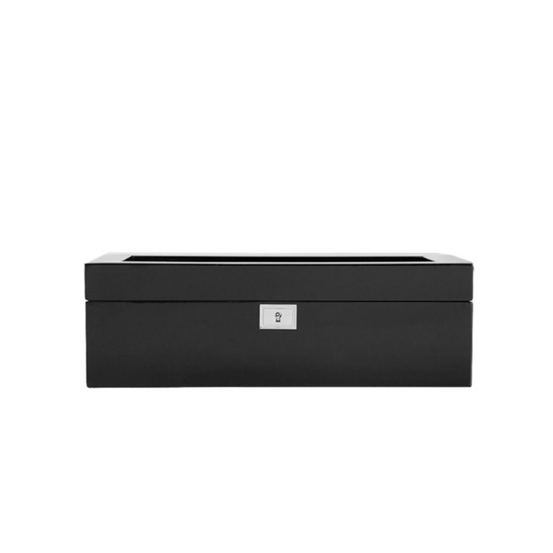 WOLF Savoy 5 Piece Watch Box, Black