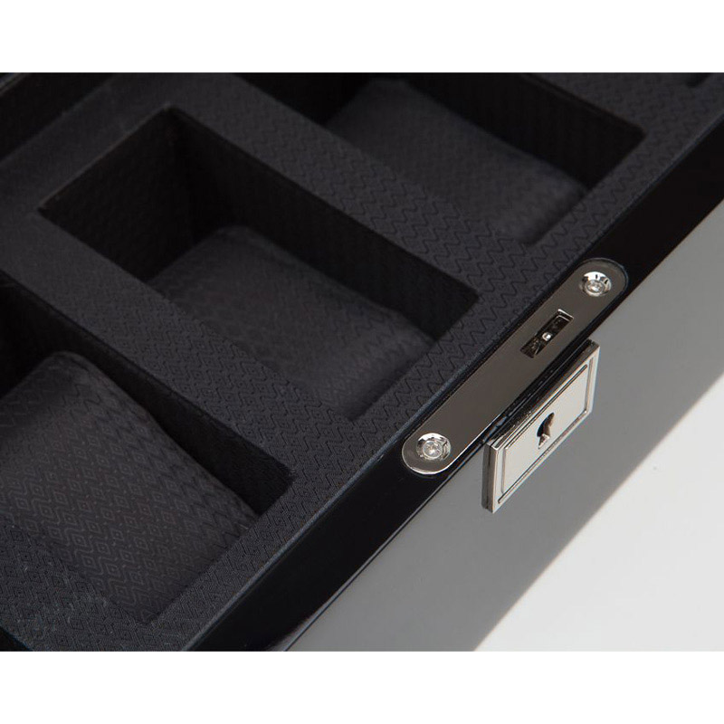 WOLF Savoy 5 Piece Watch Box, Black