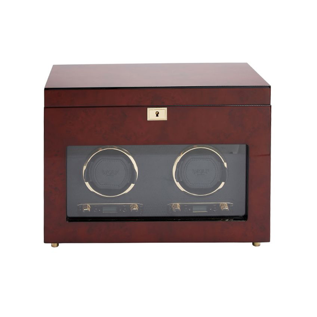 WOLF Savoy Double Winder with Storage, Burlwood