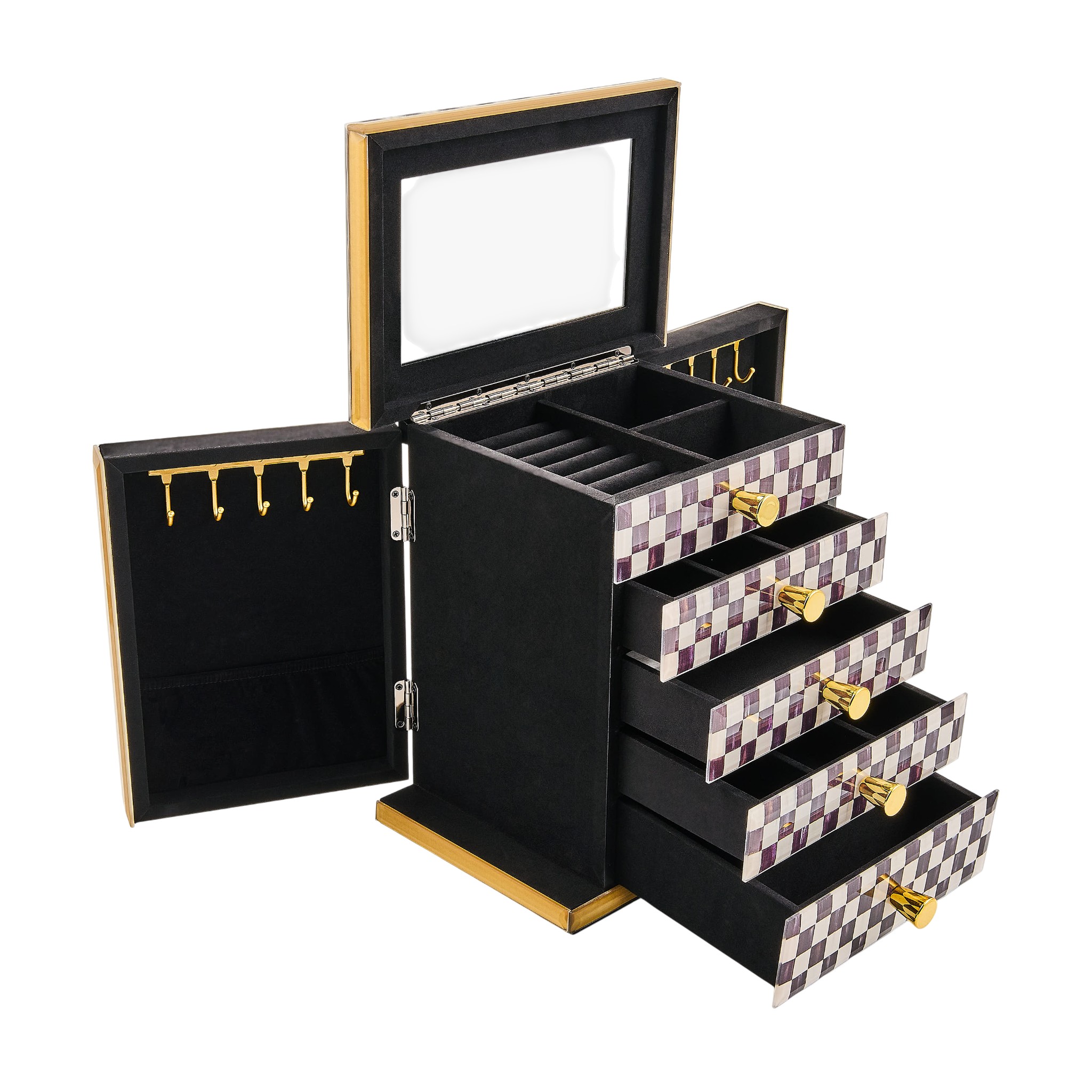 MacKenzie-Childs Armoire Jewelry Box, Courtly Check