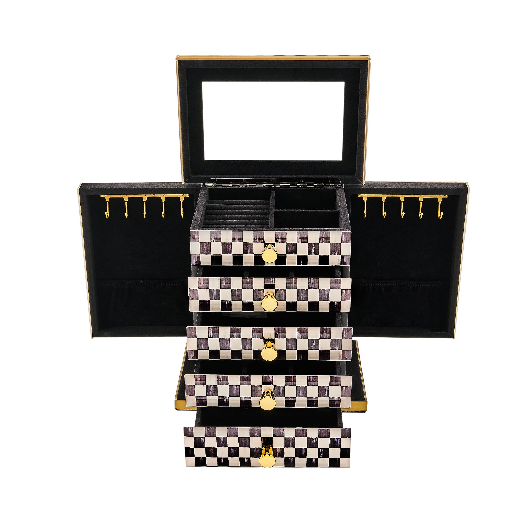 MacKenzie-Childs Armoire Jewelry Box, Courtly Check