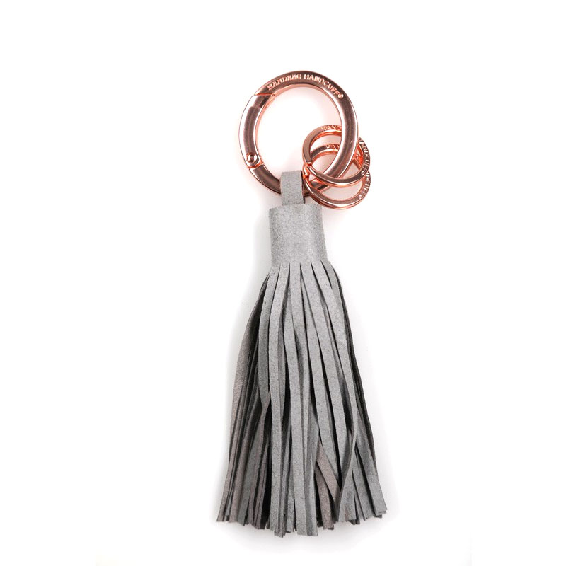 Handbag Handcuff Tassel Keychain, Dove Grey