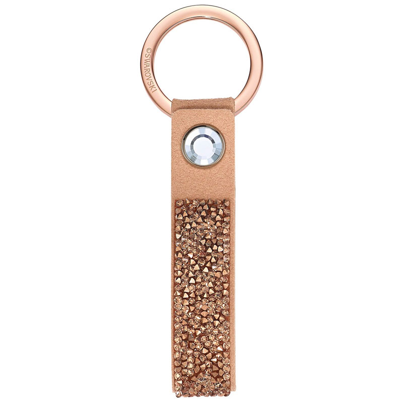 Swarovski Glam Rock Key Ring, Pink Gold Tone