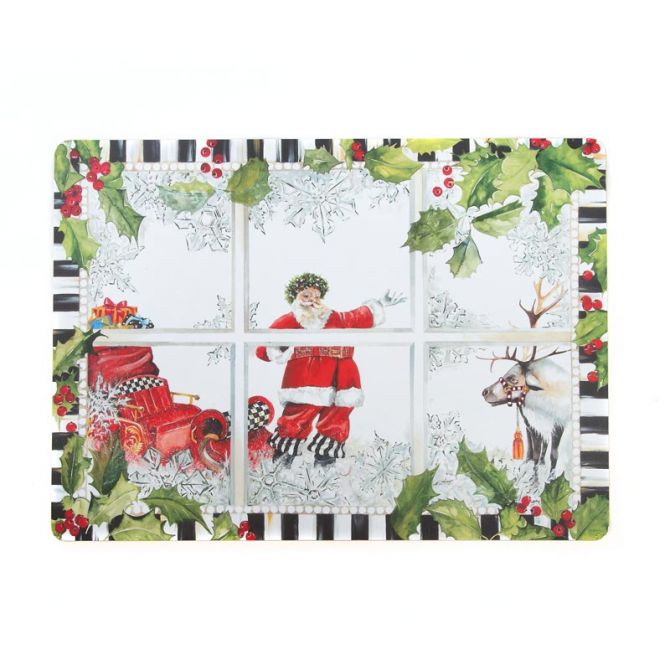 MacKenzie-Childs Merry Christmas Cork Back Placemats, Set of 4