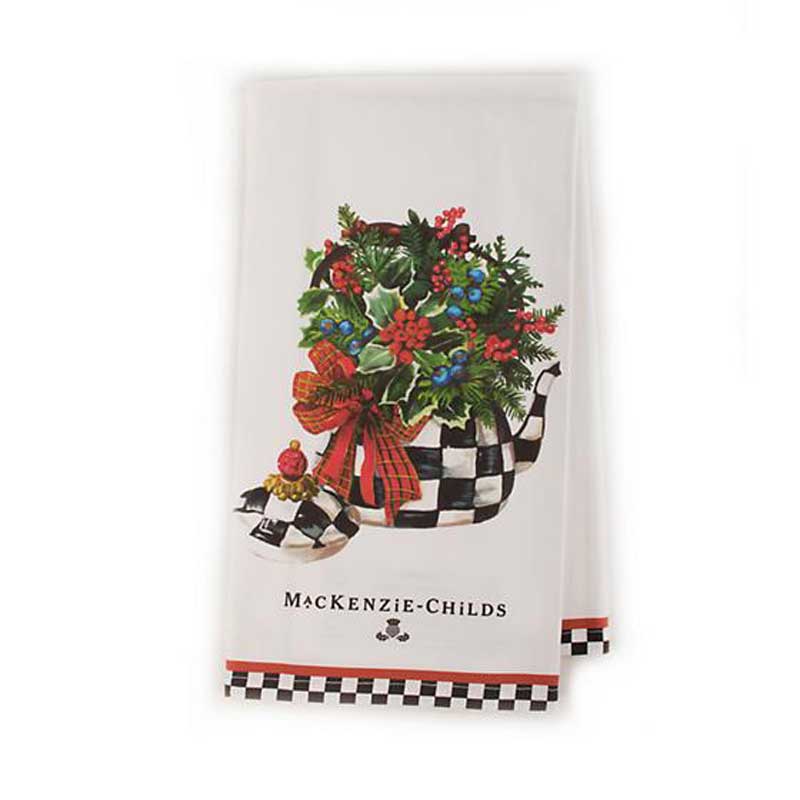 MacKenzie-Childs Christmas Tea Kettle Dish Towel