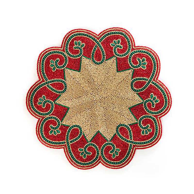 MacKenzie-Childs Arabesque Placemat, Red & Gold