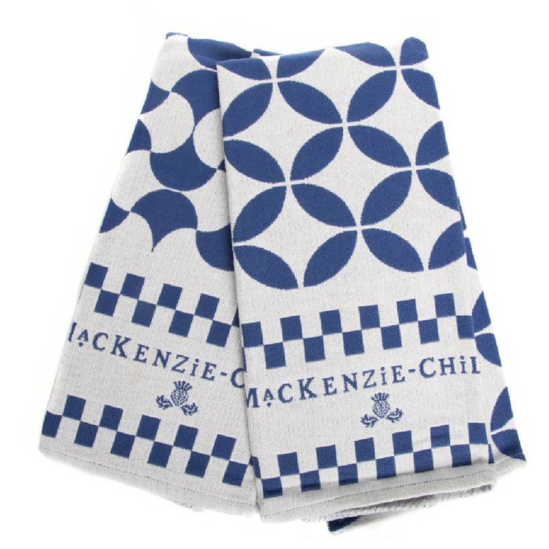 MacKenzie-Childs Geo Royal Check Dish Towels, Set of 2