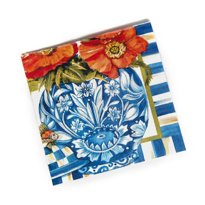 MacKenzie-Childs Ming Poppies Paper Guest Napkins