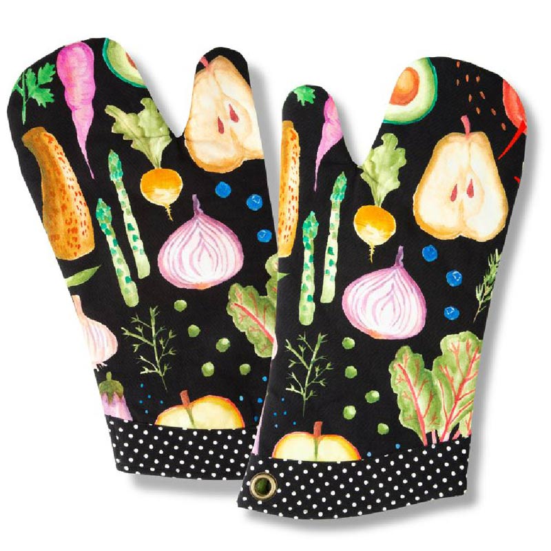 MacKenzie-Childs Radish and Root Oven Mitts, Set of 2