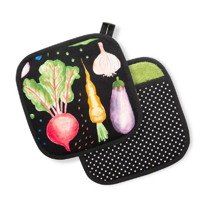 MacKenzie-Childs Radish and Root Pot Holders, Set of 2