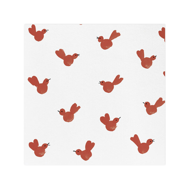 Vietri papersoft Napkins Red Bird Cocktail Napkin, Pack of 20