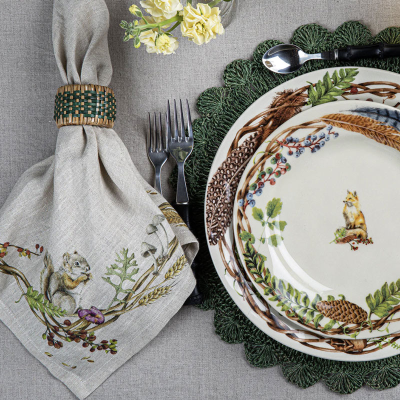 Juliska Forest Walk Napkin, Animals