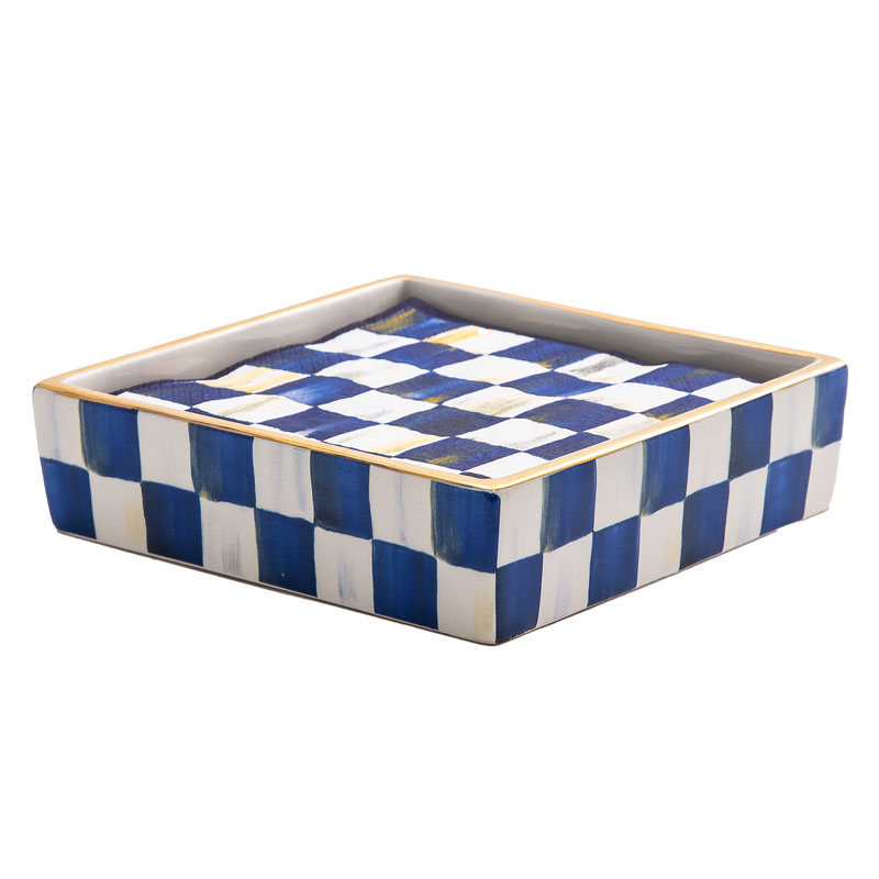 MacKenzie-Childs Royal Check Cocktail Napkin Holder