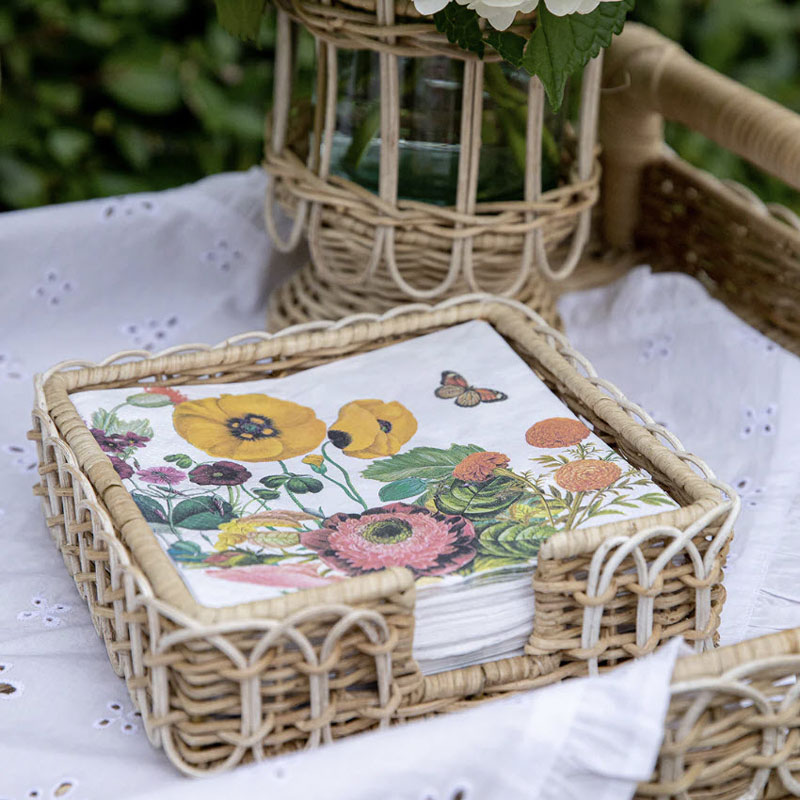 Juliska Provence Rattan Luncheon Napkin Holder, Whitewash
