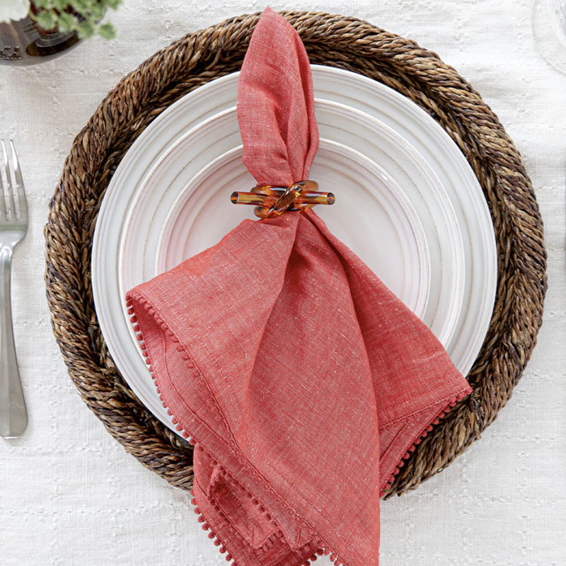 Juliska Berry Trim Napkin, Red