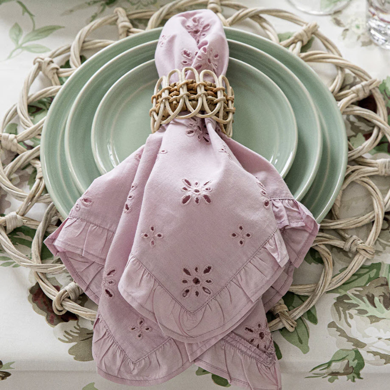 Juliska Eyelet Napkin, Lilac