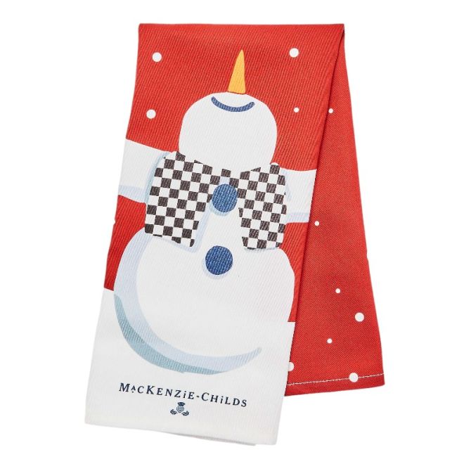 MacKenzie-Childs Dancing Snowman Dish Towel