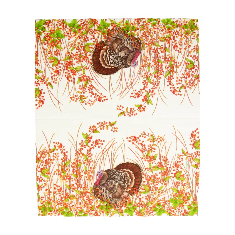 Turkey and Berries Guest Towel Napkins, Set of 15