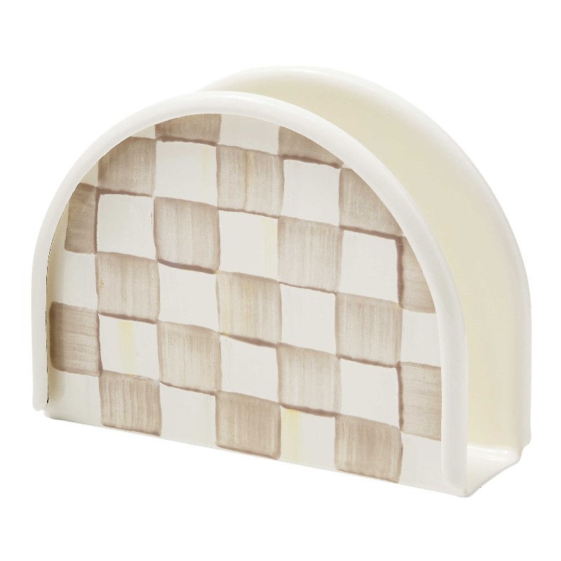 MacKenzie-Childs Mocha Check Napkin Holder