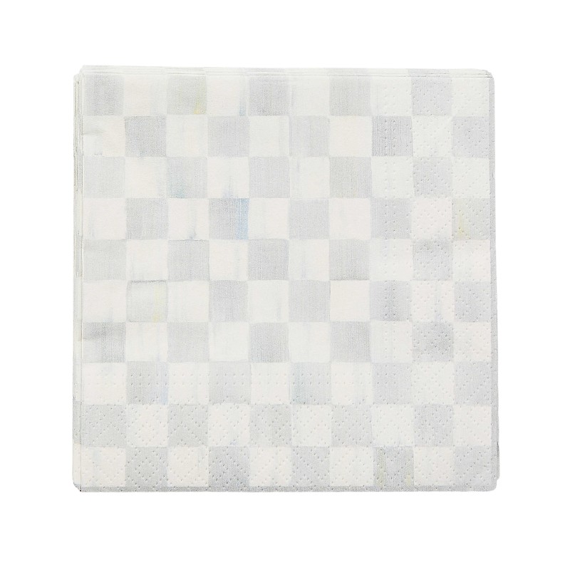 MacKenzie-Childs Sterling Check Cocktail Paper Napkins