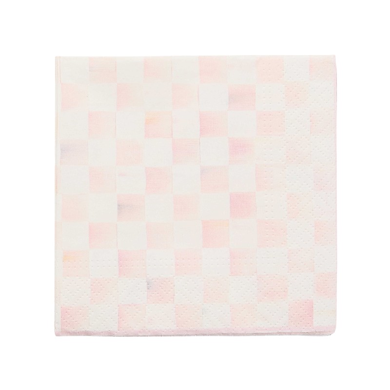 MacKenzie-Childs Rosy Check Cocktail Paper Napkins