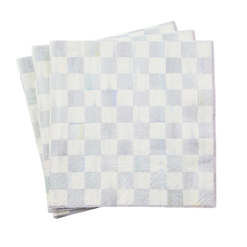 MacKenzie-Childs Sterling Check Dinner Paper Napkins