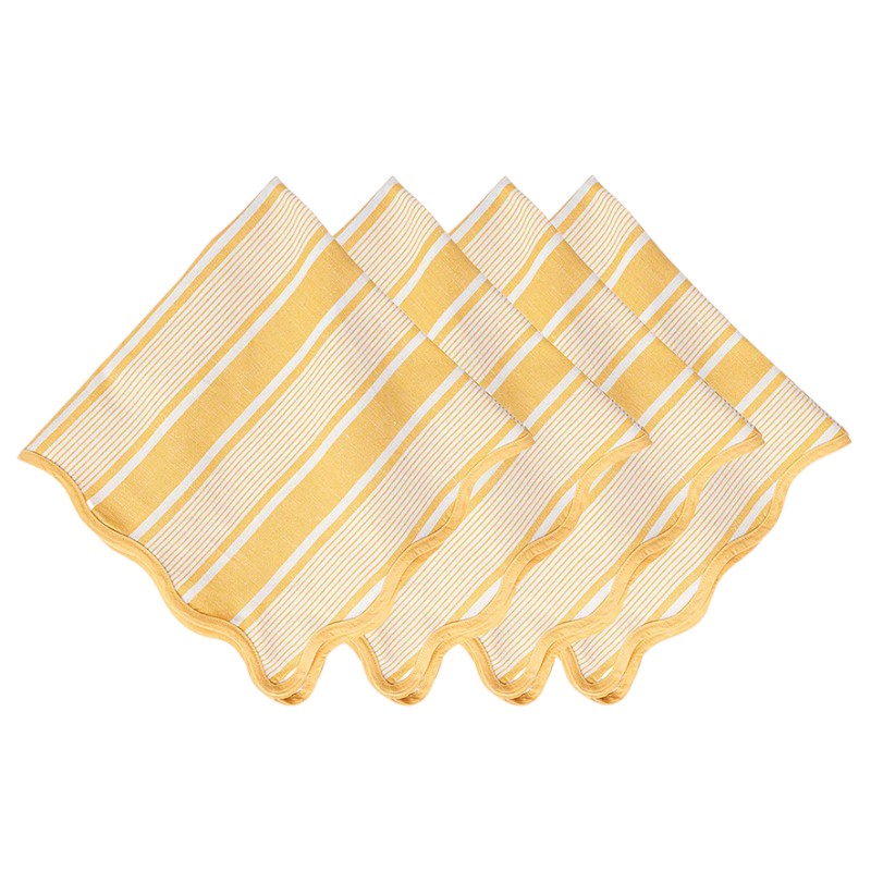 Juliska Cabana Stripe Set of 4 Napkins, Sunshine