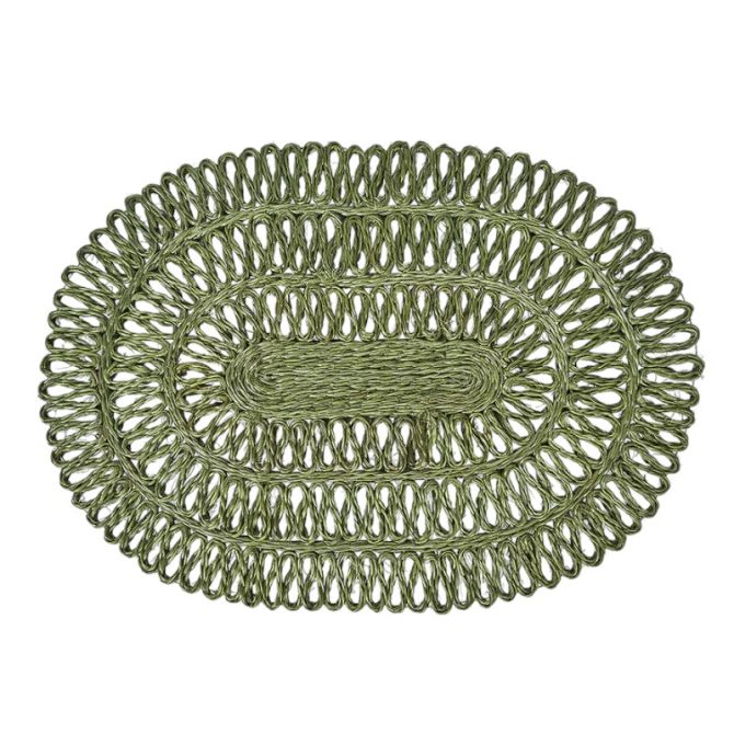 Juliska Straw Loop Oval Placemat, Whitewash