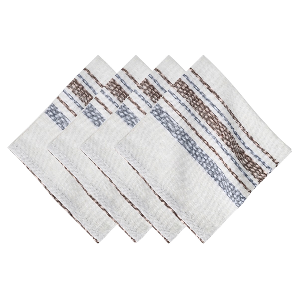 Juliska Danish Stripe Taupe Napkins, Set of 4