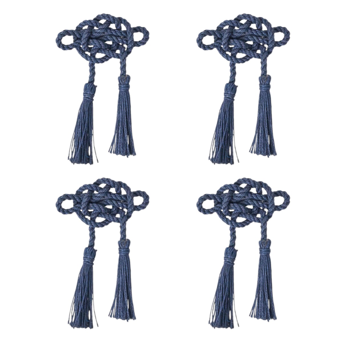 Juliska Mystic Knot Navy Napkin Rings, Set of 4