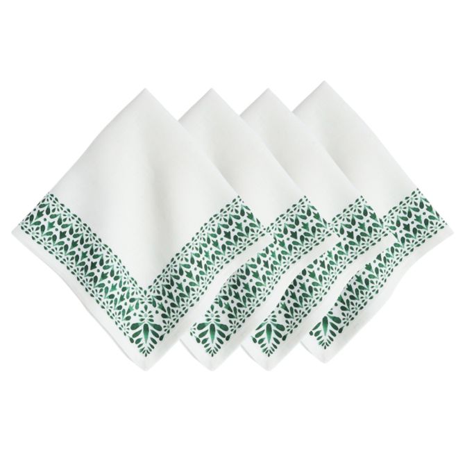 Juliska Iberian Border Evergreen Napkins, Set of 4