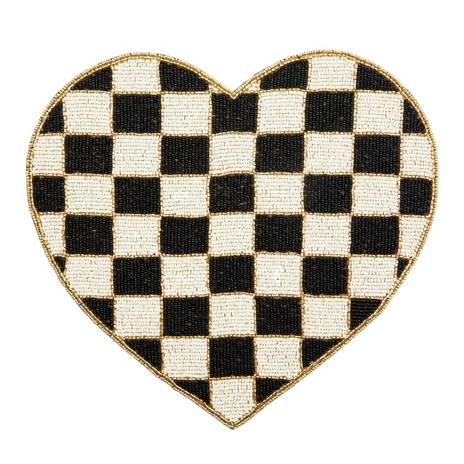 MacKenzie-Childs Heart Shaped Placemat, Black and White